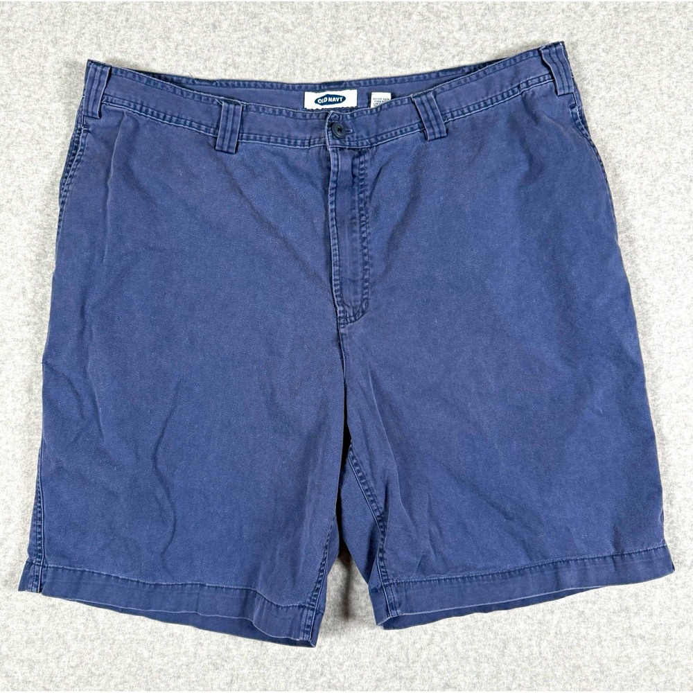 Old Navy Mens Blue Cotton Chino Shorts Flat Front Pockets Size 42 414684